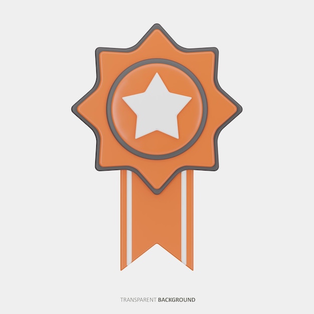 PSD star badge 3d icon