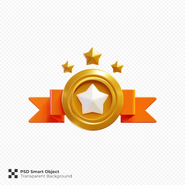 PSD star badge icon 3d render illustration isolated premium psd