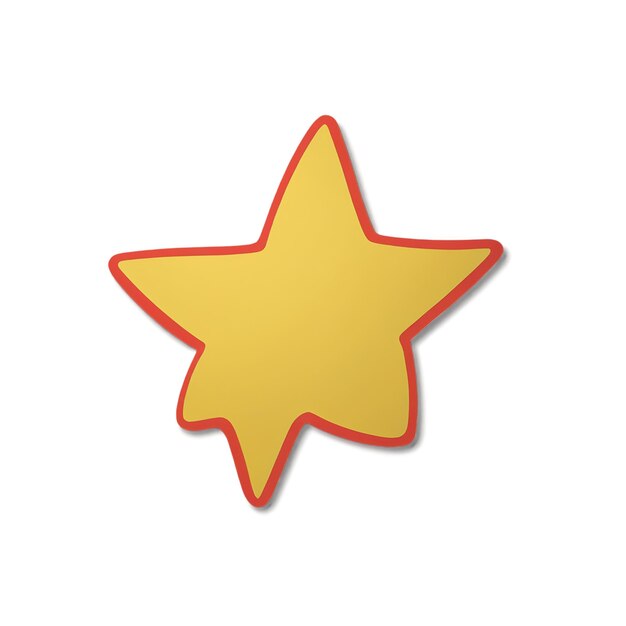 PSD star cute sticker isolated on transparent background