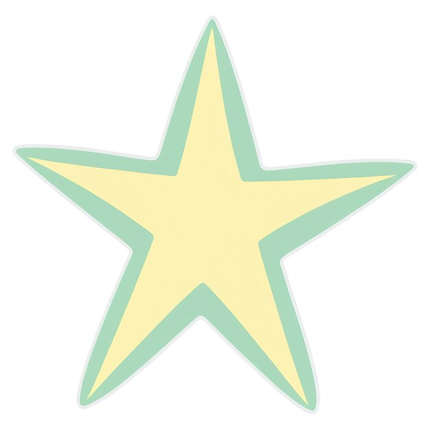 PSD star cute sticker isolated on transparent background