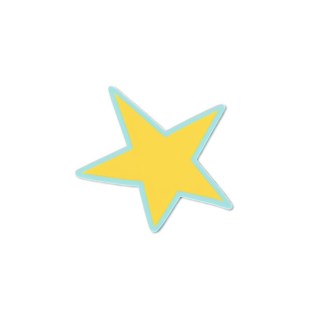 PSD star cute sticker isolated on transparent background