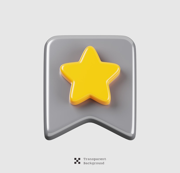 PSD star favorite symbol isolated general ui icon set concept 3d render illustration