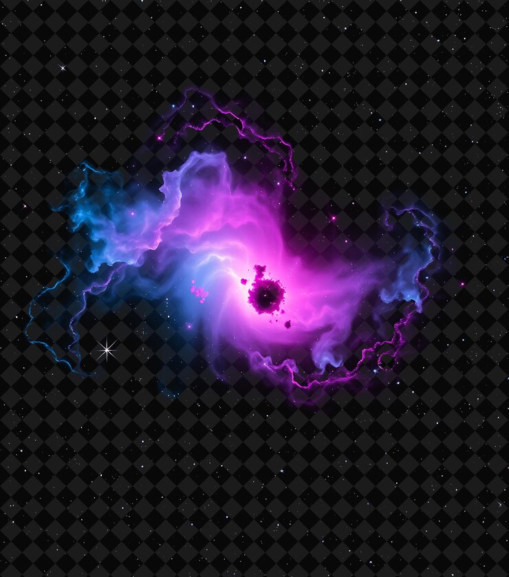 PSD star forming region bubbling with vibrant fuchsia and cyan undulating with stellar winds the gas c