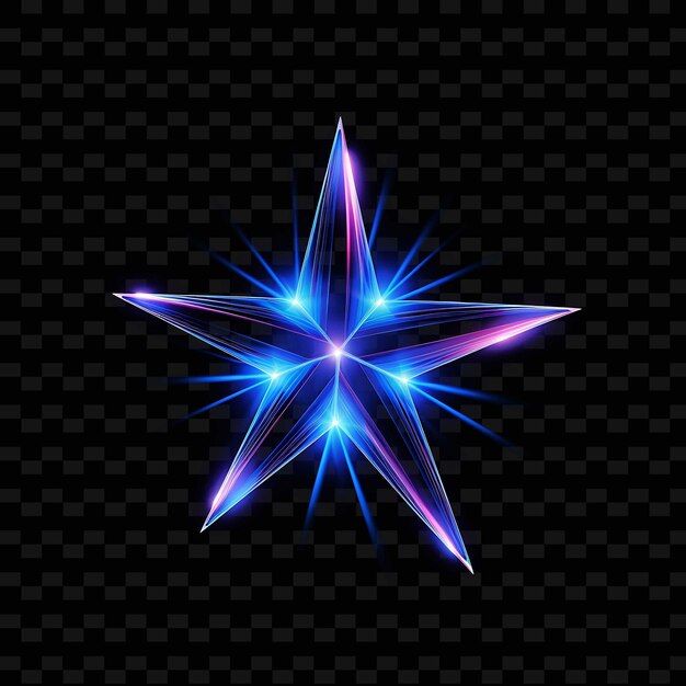 PSD star galactic blue wavy neon lines galaxy decorations pointe shape y2k neon light art collecties