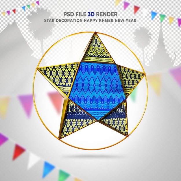 PSD star happy khmer new year 3d render l