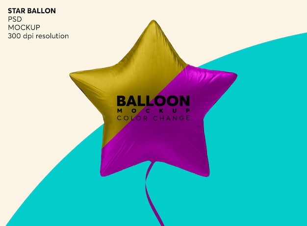 PSD star helium balloon mockup isolated