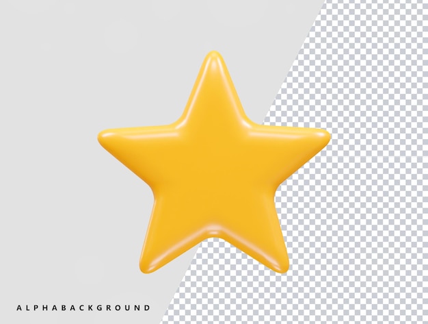 Star icon 3d rendering illustration element