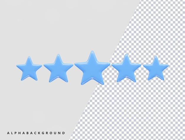 PSD star icon 3d rendering illustration element