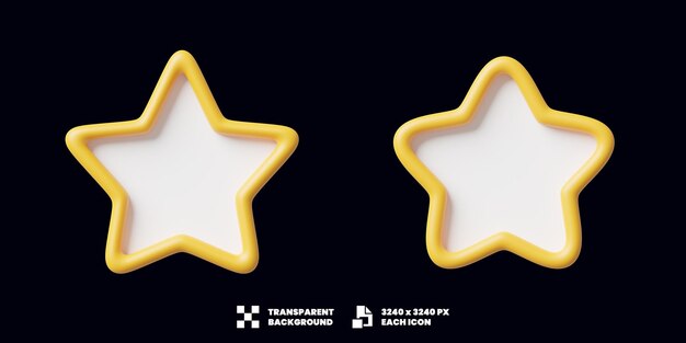 PSD star icon collection 3d