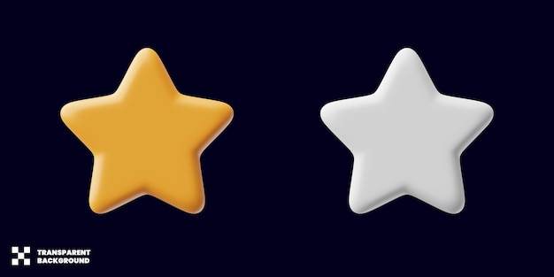 Star Icon Set In Minimalistische 3D Render