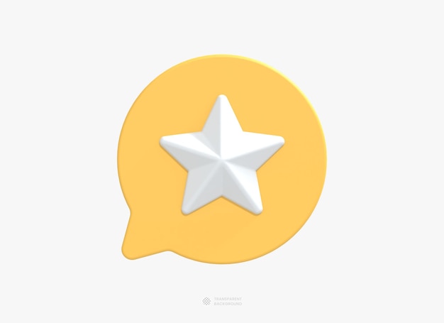 Star icon for social media or web 3d render illustration