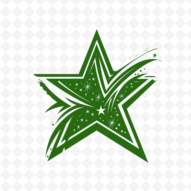 PSD 緑色の星が付いた白い背景の星
