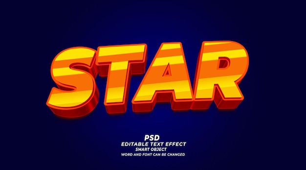 PSD star psd 3d editable text effect photoshop template