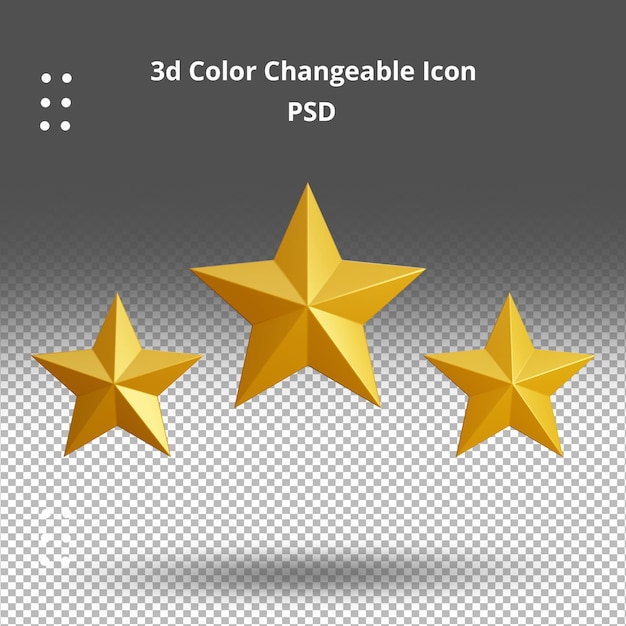 Star rating 3d ui icon render