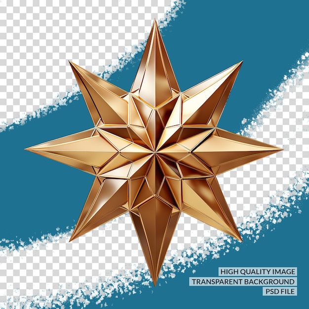 PSD forma di stella 3d png clipart sfondo trasparente isolato