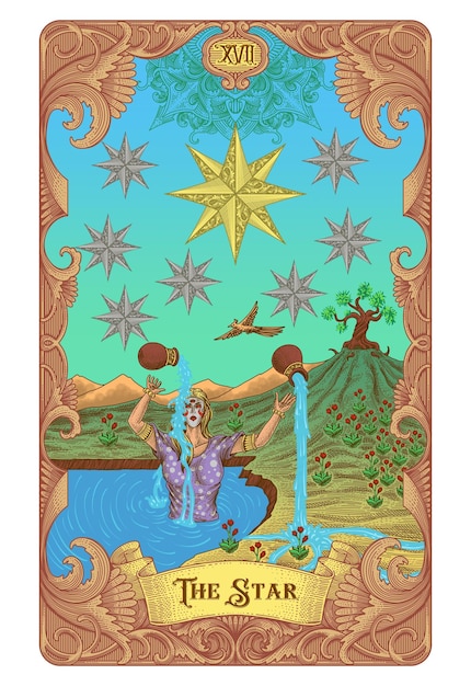 PSD the star tarot illustration