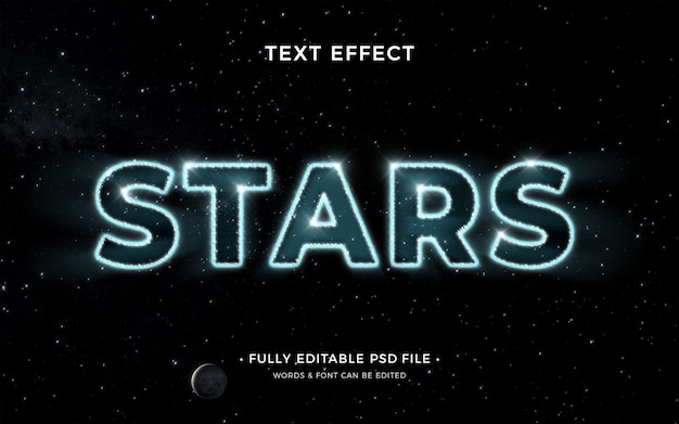 PSD star text effect