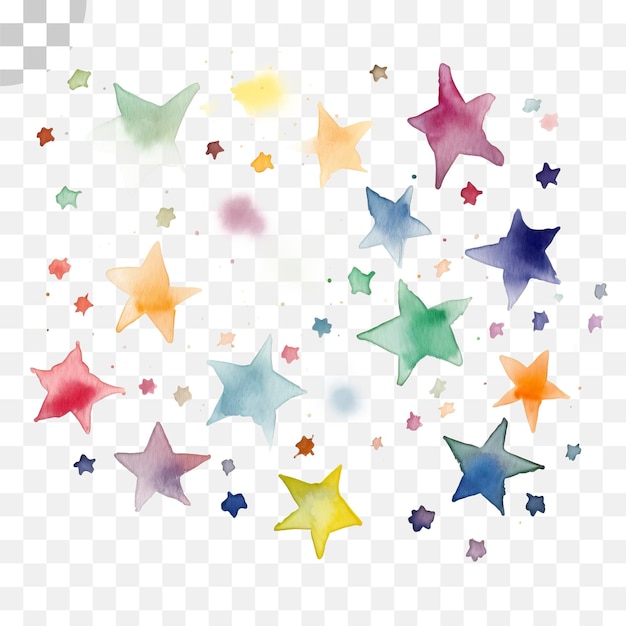 PSD star watercolor transparent background