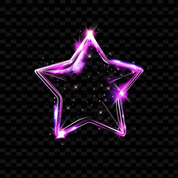 PSD a star with bright lights on a black background