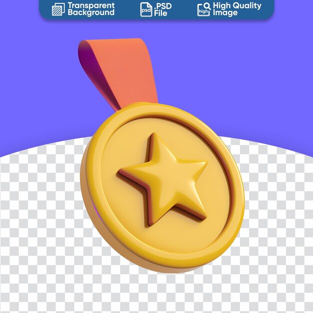 Starcentered gold medal 3d cartoon for victories