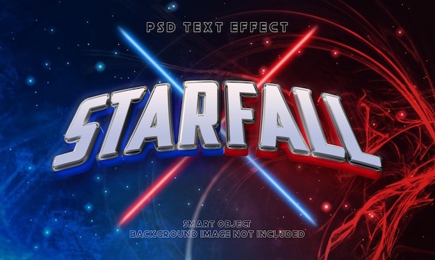 Starfall 텍스트 게임 또는 영화 로고 텍스트 효과 템플릿