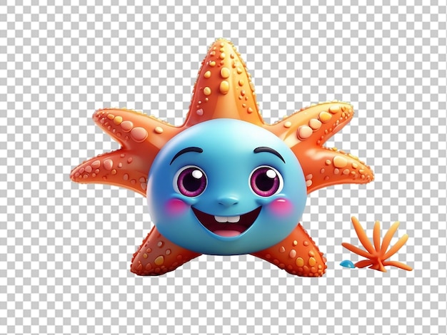 PSD starfish cartoon logo