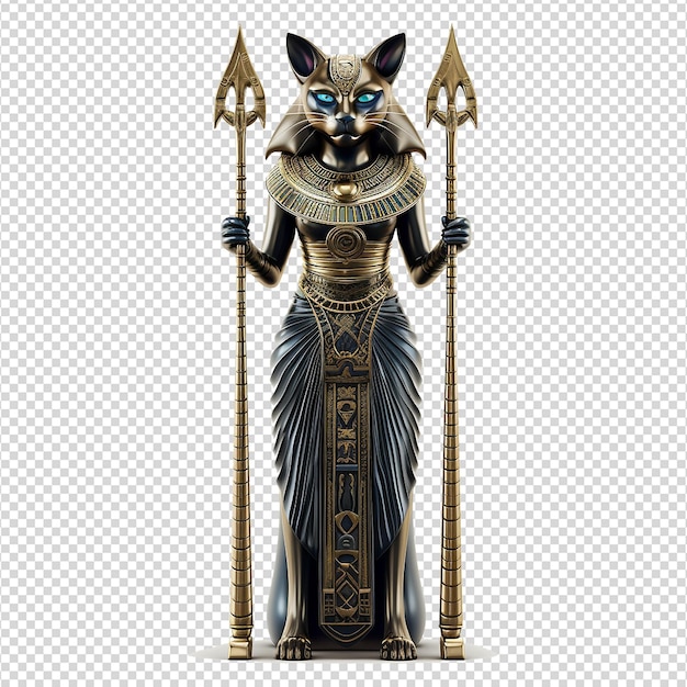PSD starożytna egipska bogini bastet izolowana na przezroczystym tle png