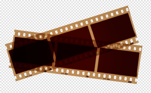 Starożytny film fotograficzny izolowany na przezroczystym tle