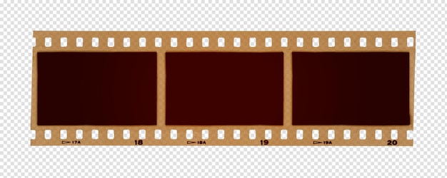 Starożytny film fotograficzny izolowany na przezroczystym tle