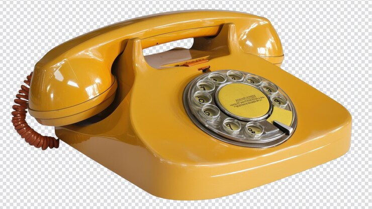 PSD starożytny telefon obrotowy izolowany na białym tle doskonały do projektów i projektów o tematyce retro