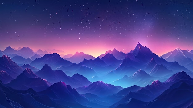 starry night over mountains
