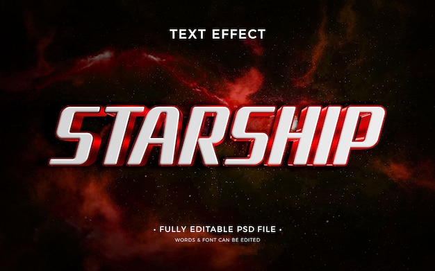 Starship text effect design