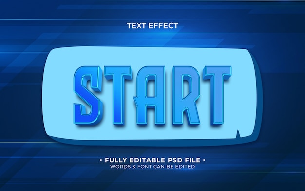 PSD start button text effect