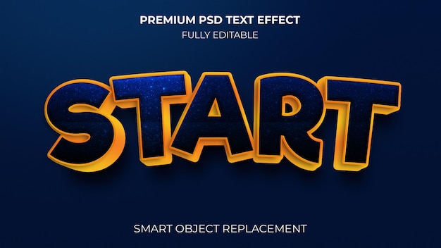 PSD start editable text effect