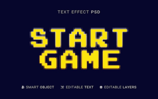 Start game text effect design