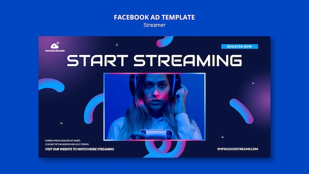 PSD start streaming facebook template