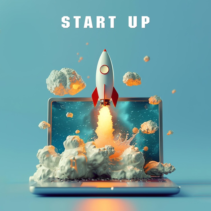 PSD start up business concept post template background