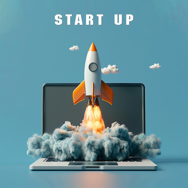 PSD start up business concept post template background
