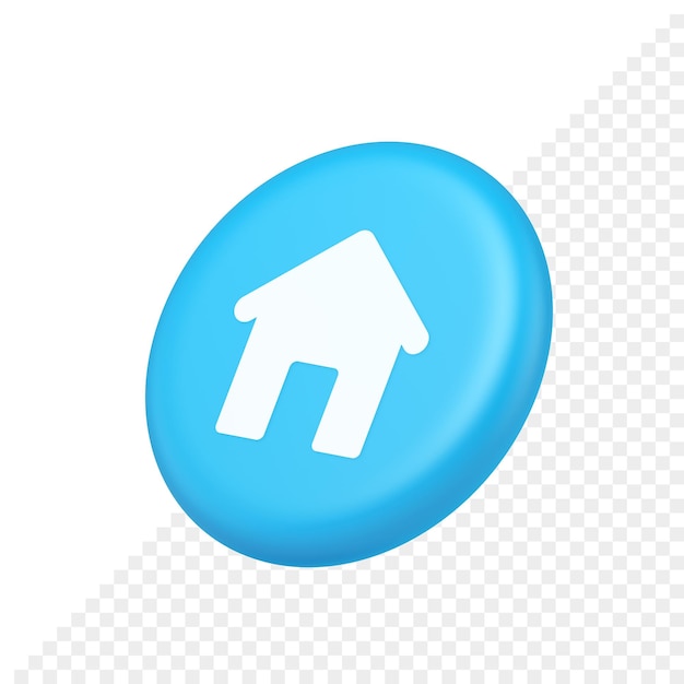Startpagina knop huis web symbool cyberspace applicatie-interface 3d isometrische realistische pictogram