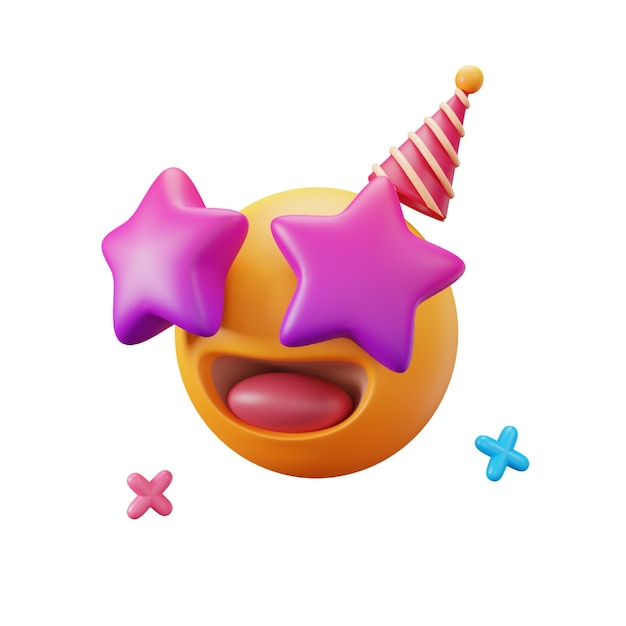 PSD icona startruck 3d per la festa emoji