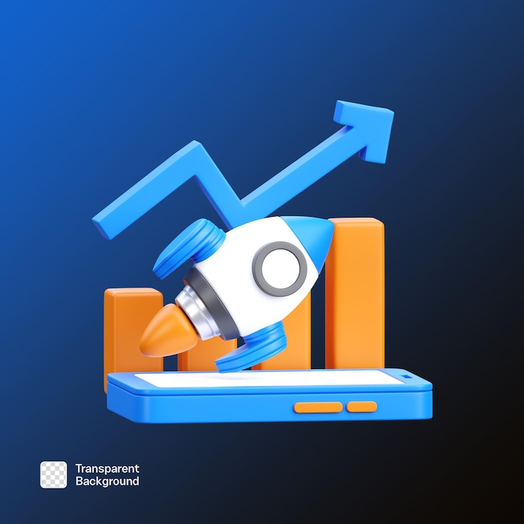 PSD startup business 3d icon illustration png template