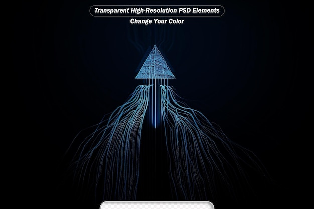 PSD concetto di avvio freccia verso l'alto linee di circuiti astratti tecnologia futuristica