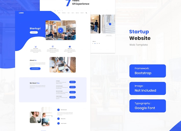 PSD startup and corporate business website template