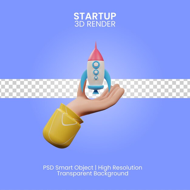 PSD startup icon 3d render isolated