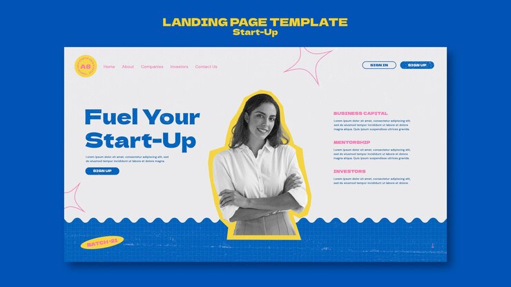 PSD startup landing page design template