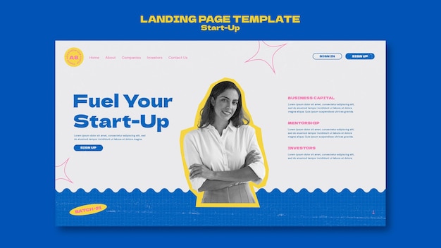 Startup landing page design template