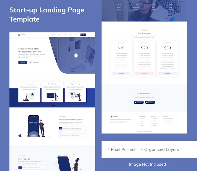 PSD startup landing page template