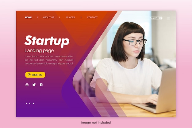 Startup landing page website