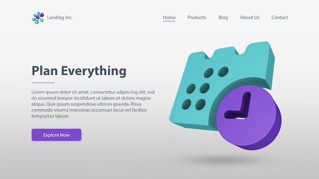 Startup landing page