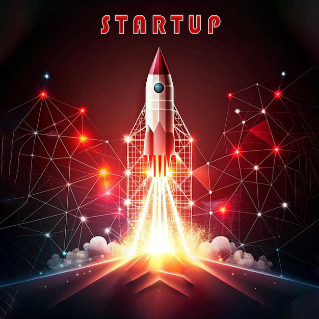startup social media post template background